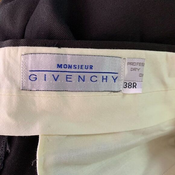 Vintage 80s Givenchy Pleated Front Pants 38 Brown Straight Leg Cuffed Pockets - Picture 5 of 5